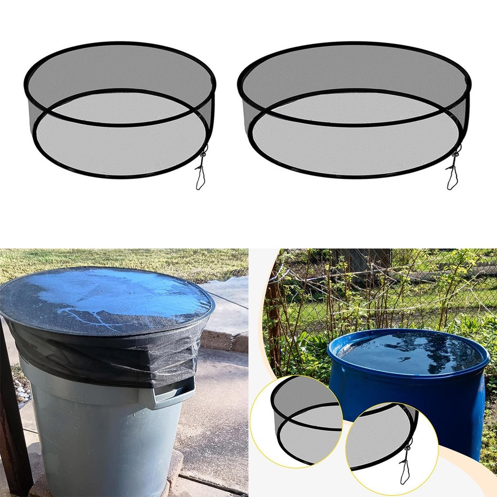 Rain Barrel Net Cover with Drawstring Keep Leaves Debris Out Durability Reusable