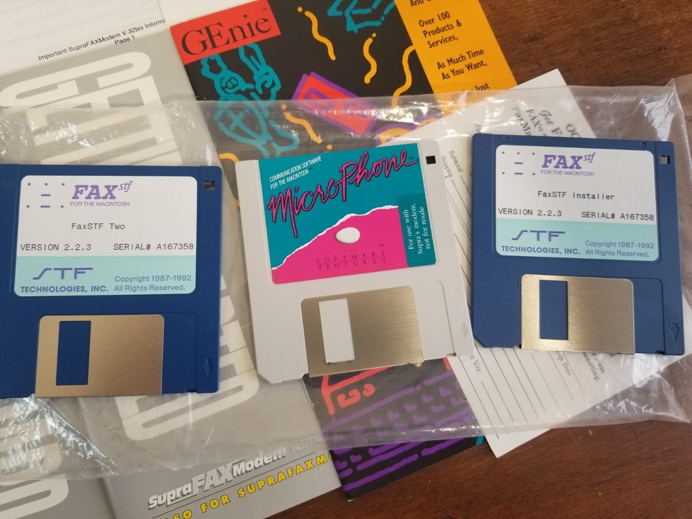 SUPRAFAXMODEM Fax for Macintosh MicroPhone Documentation and Diskettes