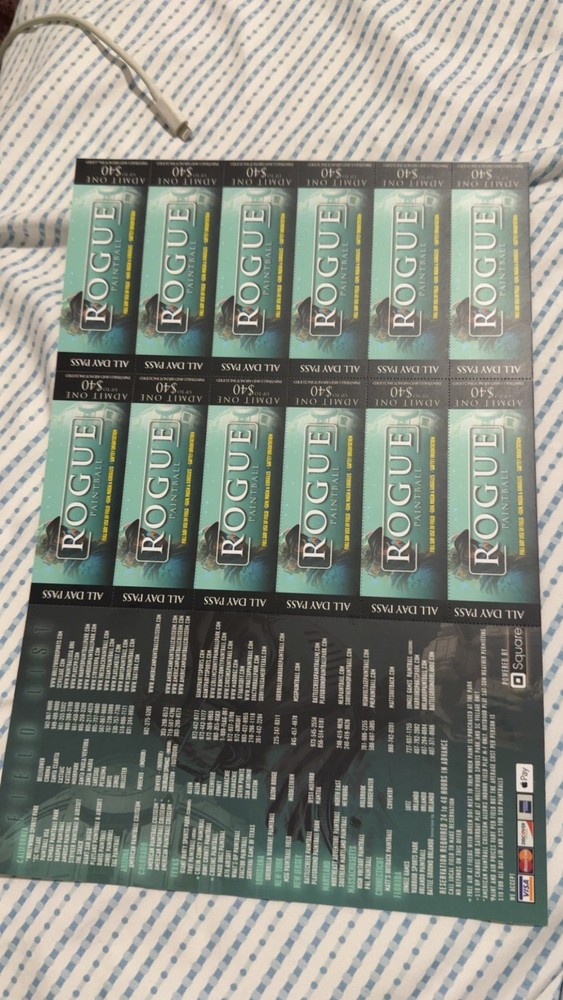 Paintball Field Entry Tickets