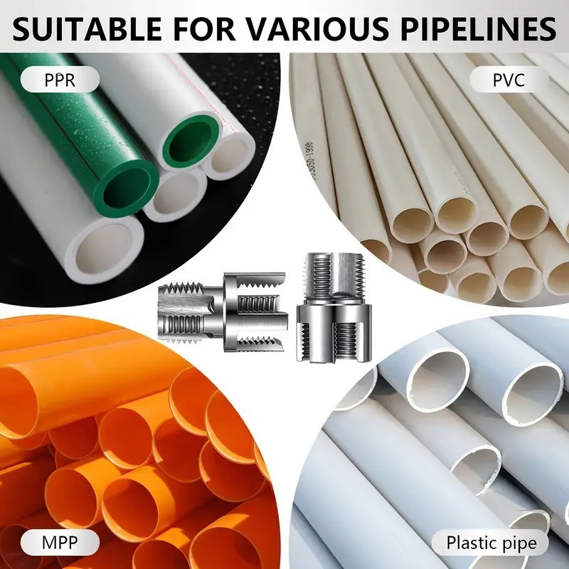 2x PVC Pipe Threader Kit - Dual-Function Internal & External Pipe Threading Tool
