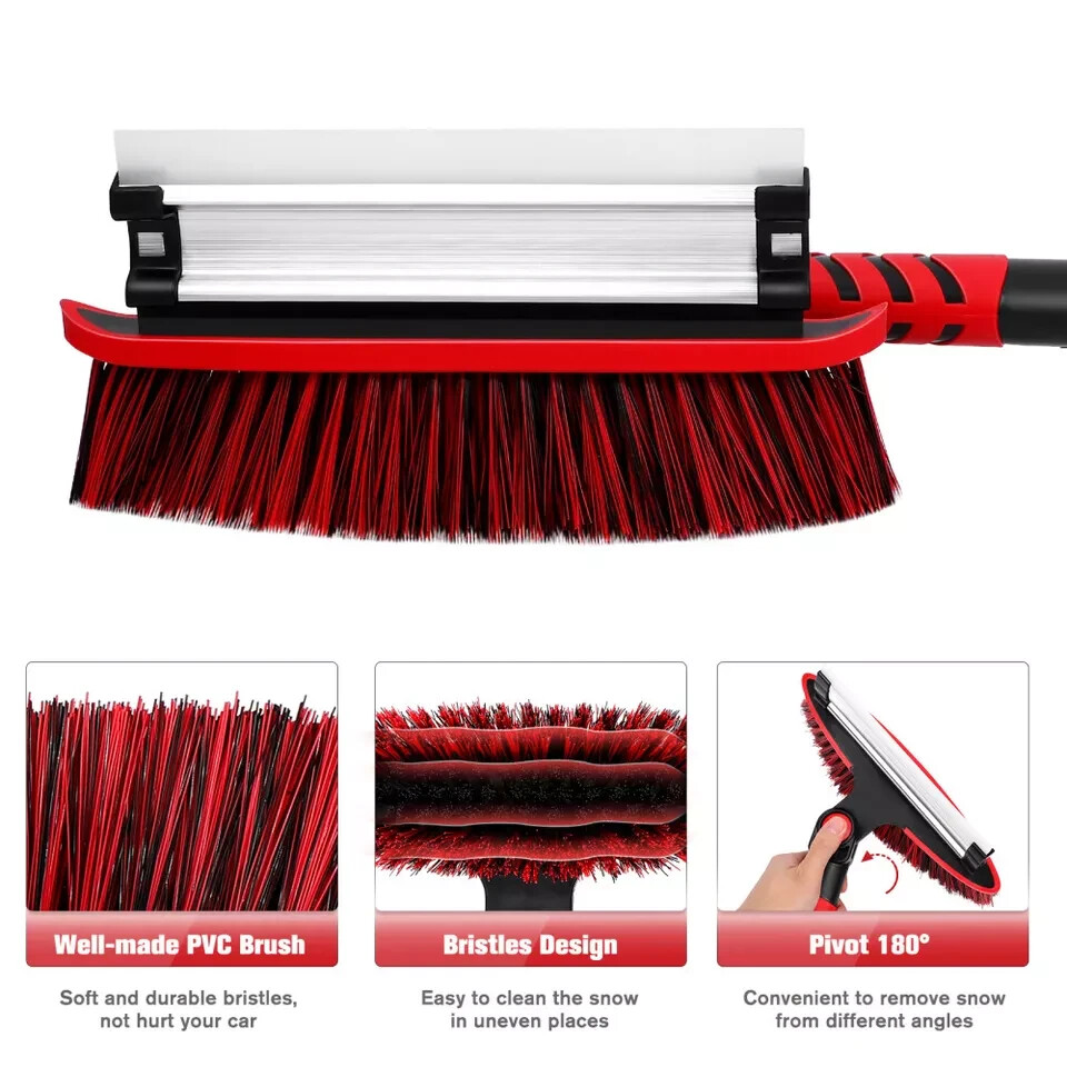 Extended Car Scraper Long Reach Ice Telescopic Snow Brush Windshield