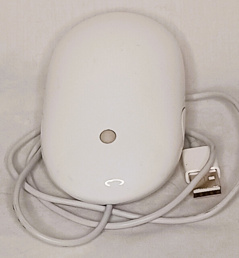 Apple White Mighty USB Wired Optical Mouse A1152