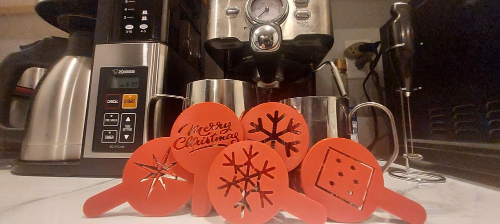 Christmas Coffee Topper Template Set (5)