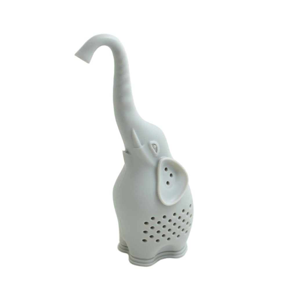 1pcs Silicone Tea Infuser Creative Elephant Tea Strainer grey