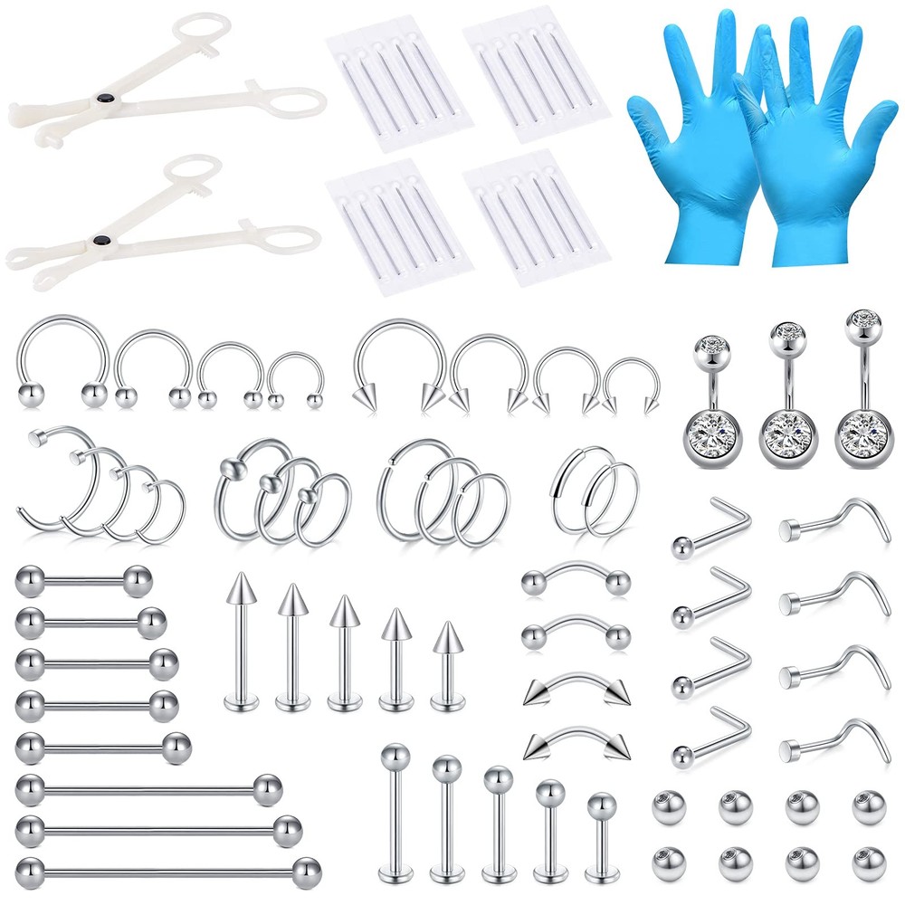 75PCS Mixed  size Piercing Kit for All Piercing