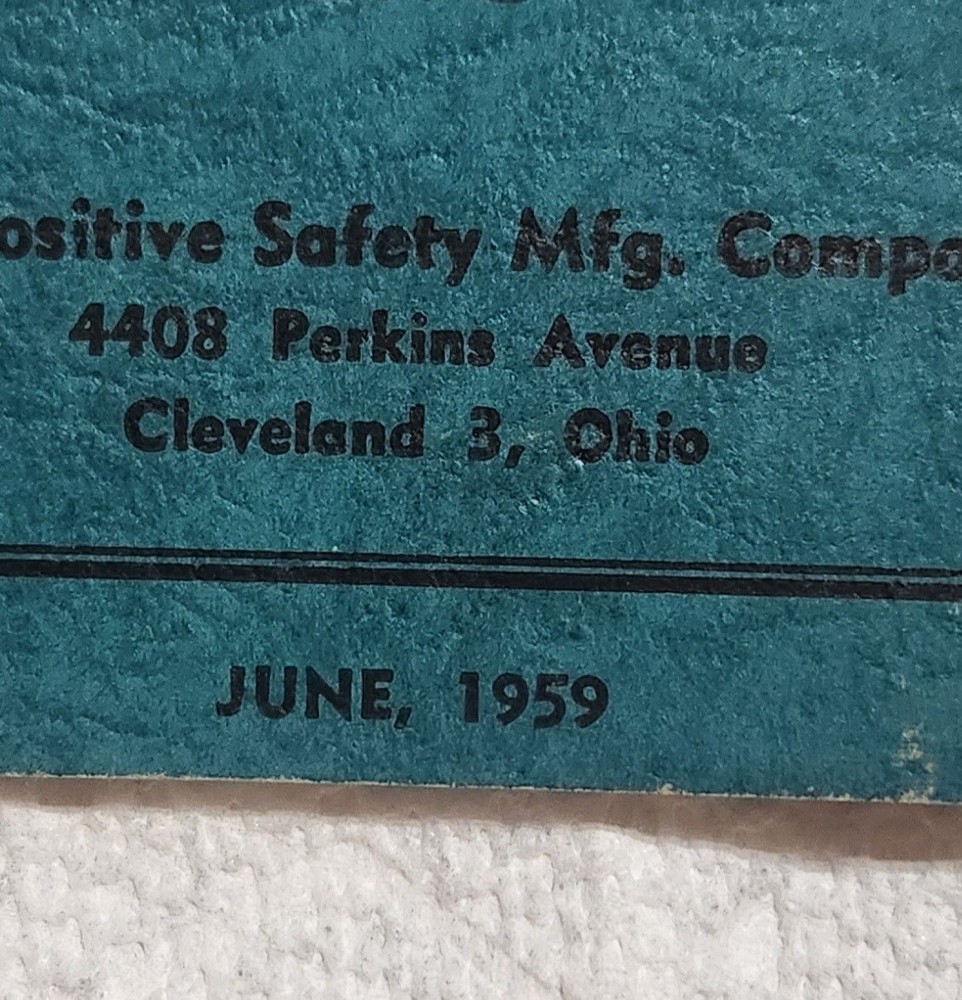 1959 & 1968- Possons Pullback Safety Devices Maintain Adjust Die Setting Manual