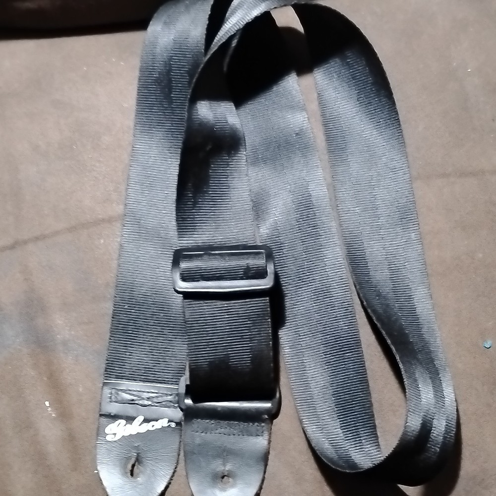 Gibson Black Nylon Leather Guitar Strap