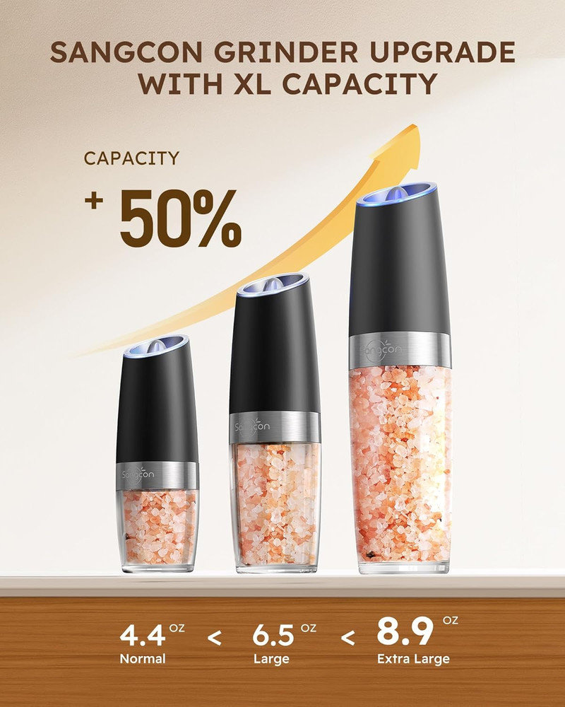 Gravity Electric Salt Pepper Grinder Set 9oz XL