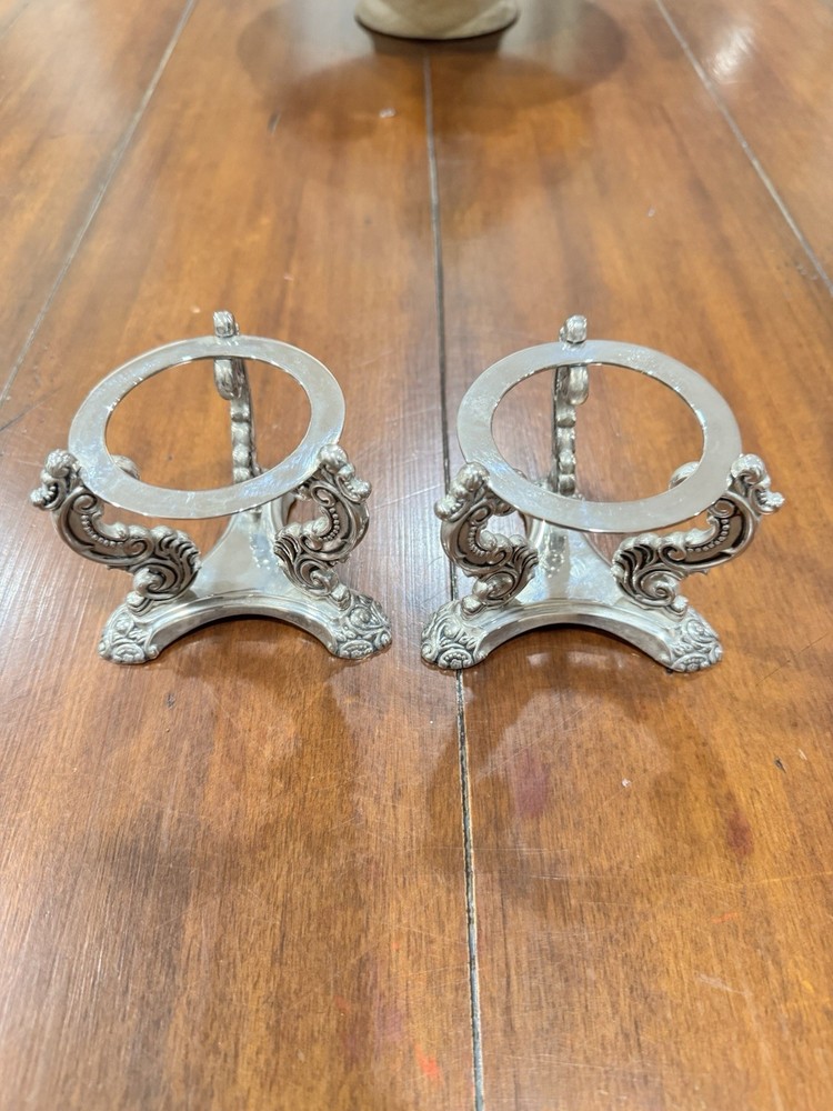 Vintage Codinger Silverplate Orb Sphere Holder Victorian Revival Display Stand