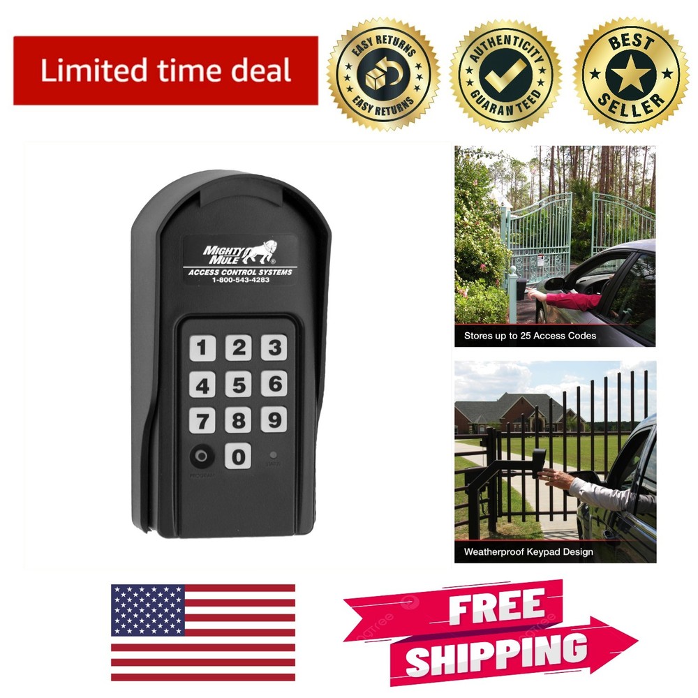 Wireless Access Keypad for Gates - Weather Resistant with Temporary Code Feature