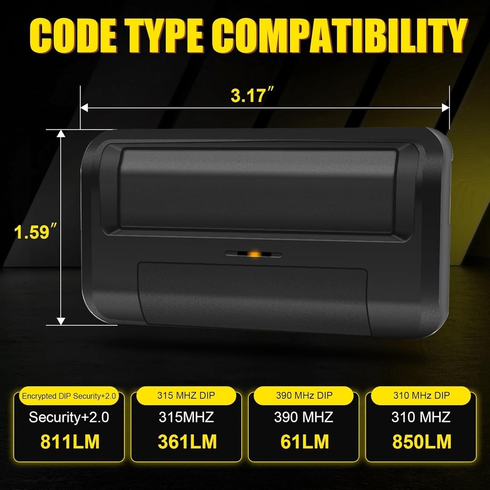 Liftmaster Gate Opener Remote 4-Pack Security+ 2.0 Universal Black