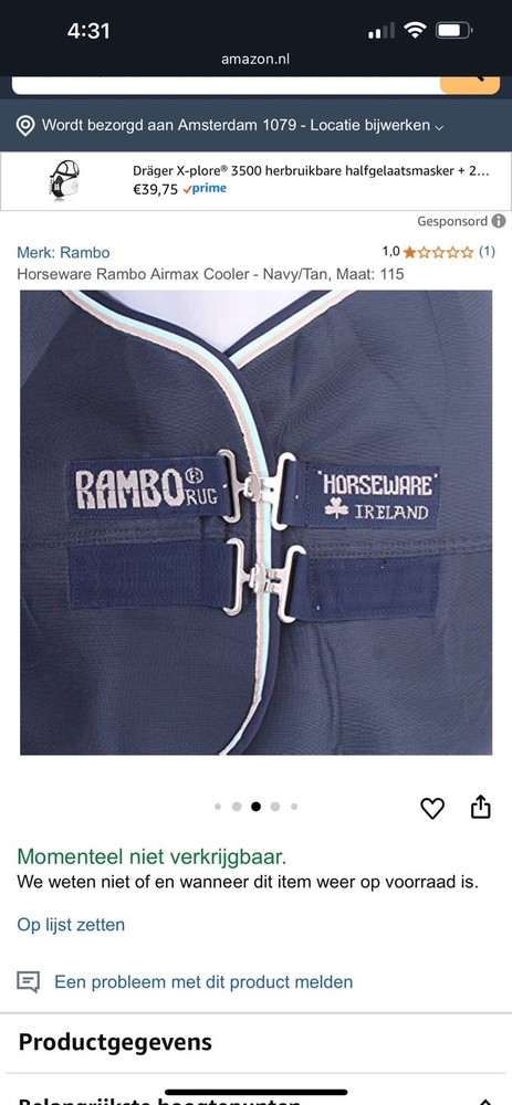 Rambo Airmax Cooler Navy Blue Size 75