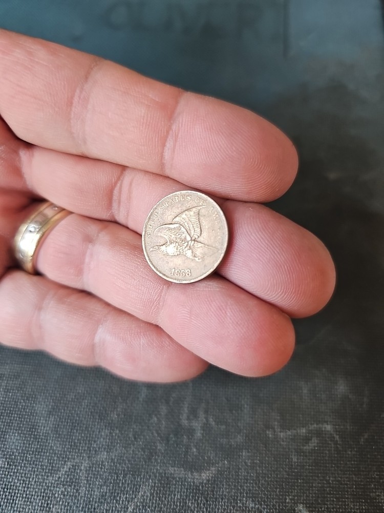 1858 Flying Eagle Cent - Rich Front & Back, XF Details