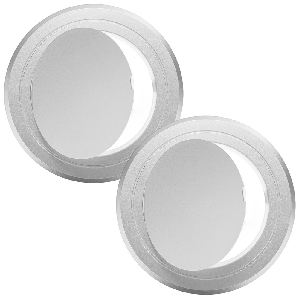 2-Pack Access Panel for Drywall, 4x4 Inch Round Plastic Removable [Silver Tone]