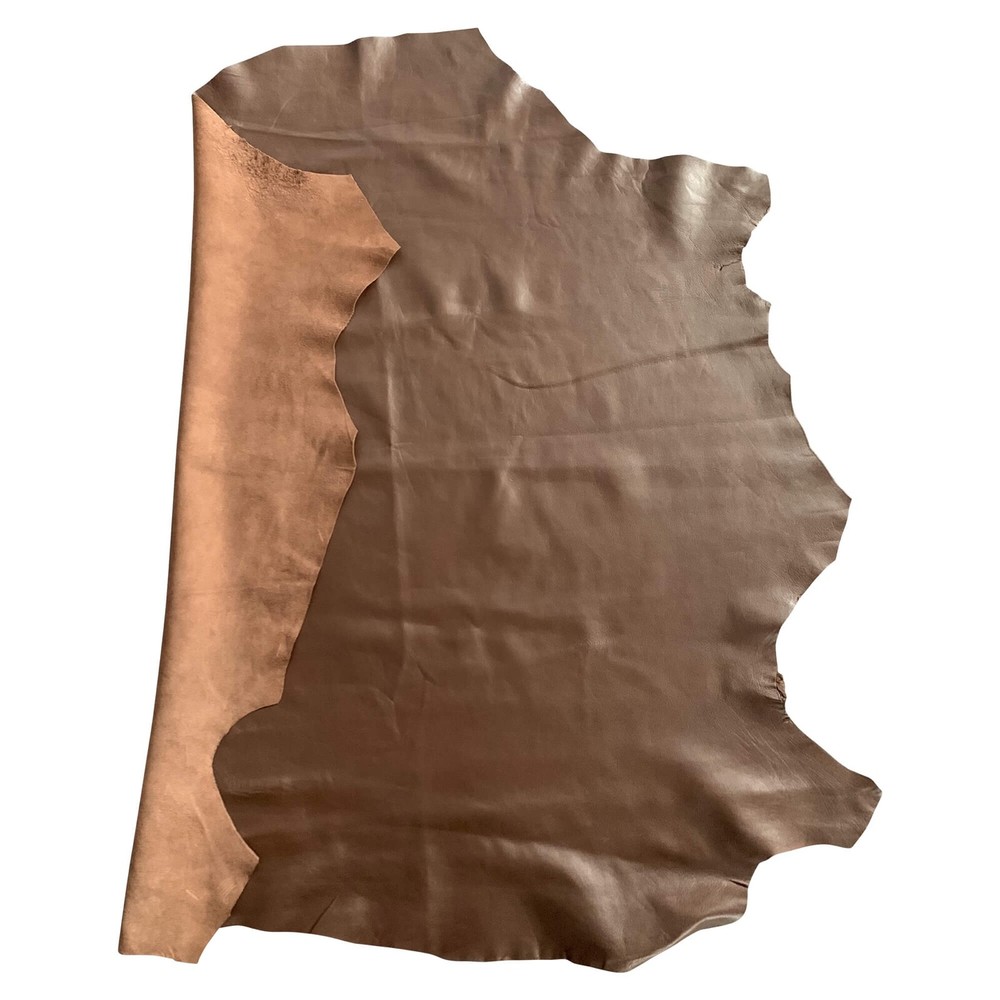 Brown Leather Hide Soft Upholstery Material DIY Crafting Bookbinding Thin Fabric