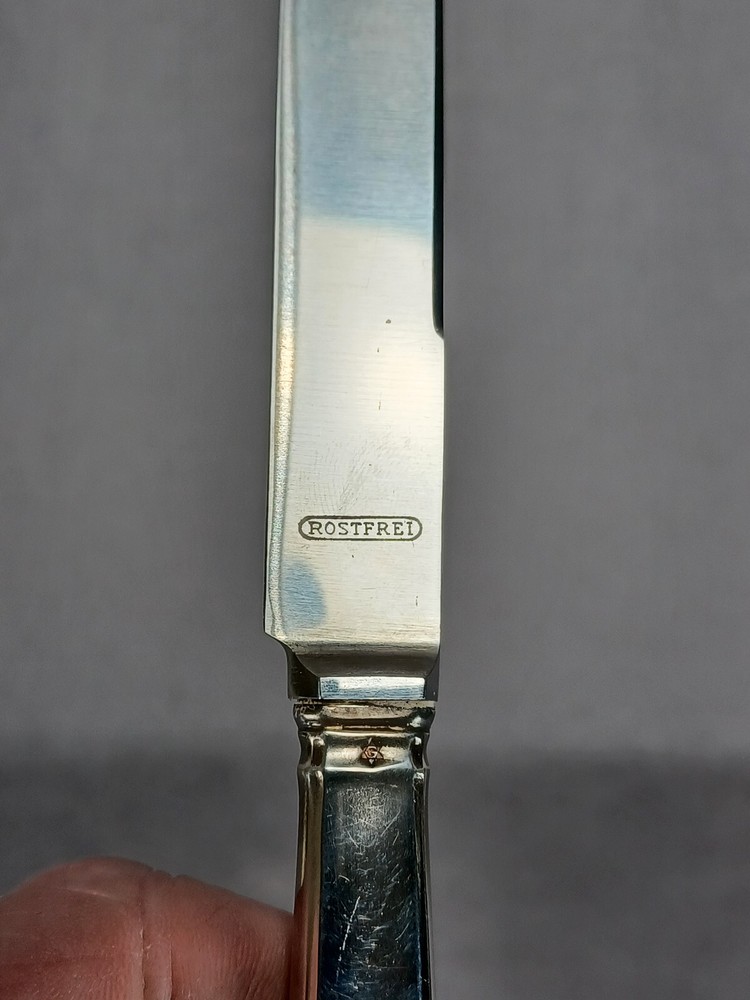 Jakob Grimminger German 835 Silver & Rostfrei Knife Fork & Spoon Set
