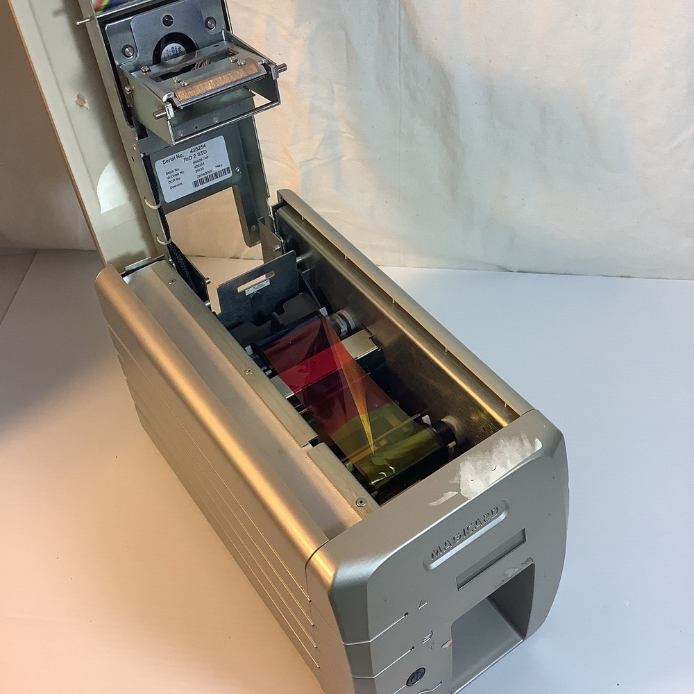 Magicard Rio 2E Std Single-Sided ID Card Printer USB LAN Serial No Feeder&Hopper