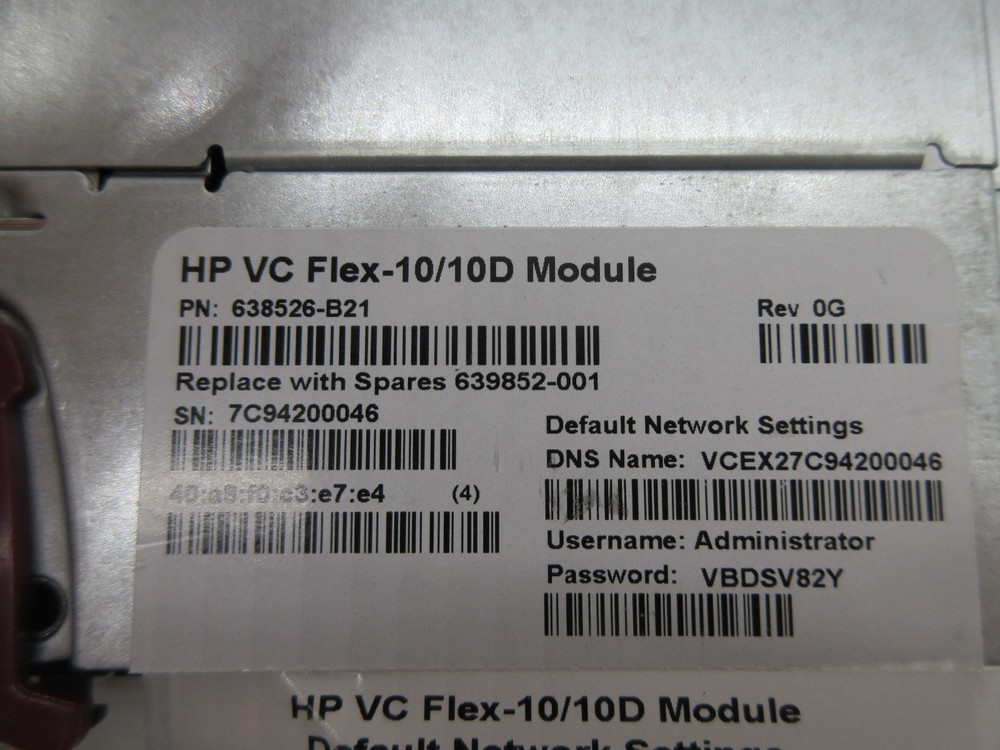 HP VC Flex-10/10D Module 10Port SFP Flex Module PN: 638526-B21