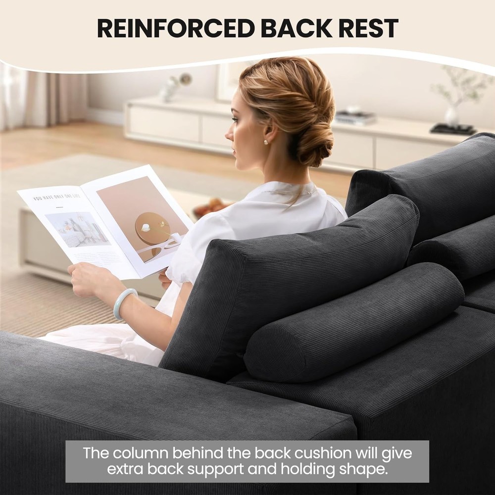 110" Modular Sectional Sofa Couches with Deep Seat, L Shaped Memory Foam Cloud