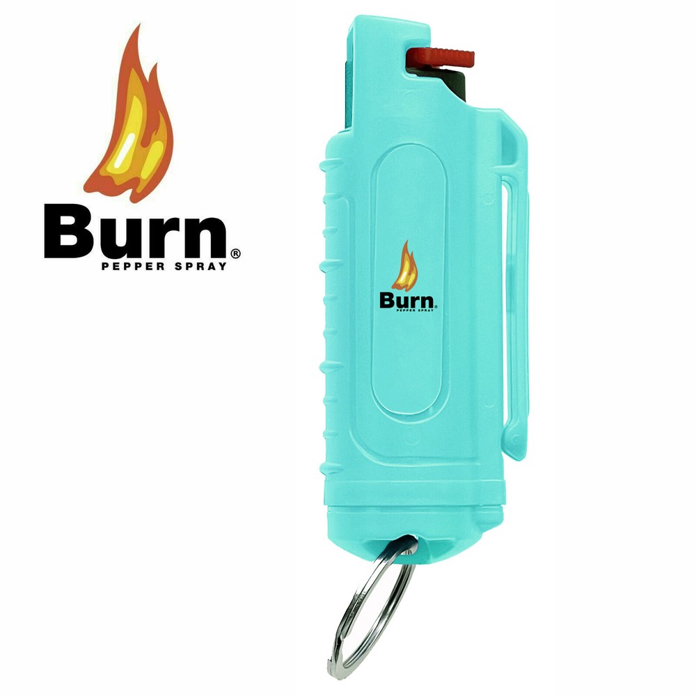 BURN Pepper Spray 0.5oz Self Defense Keychain Security Molded Green