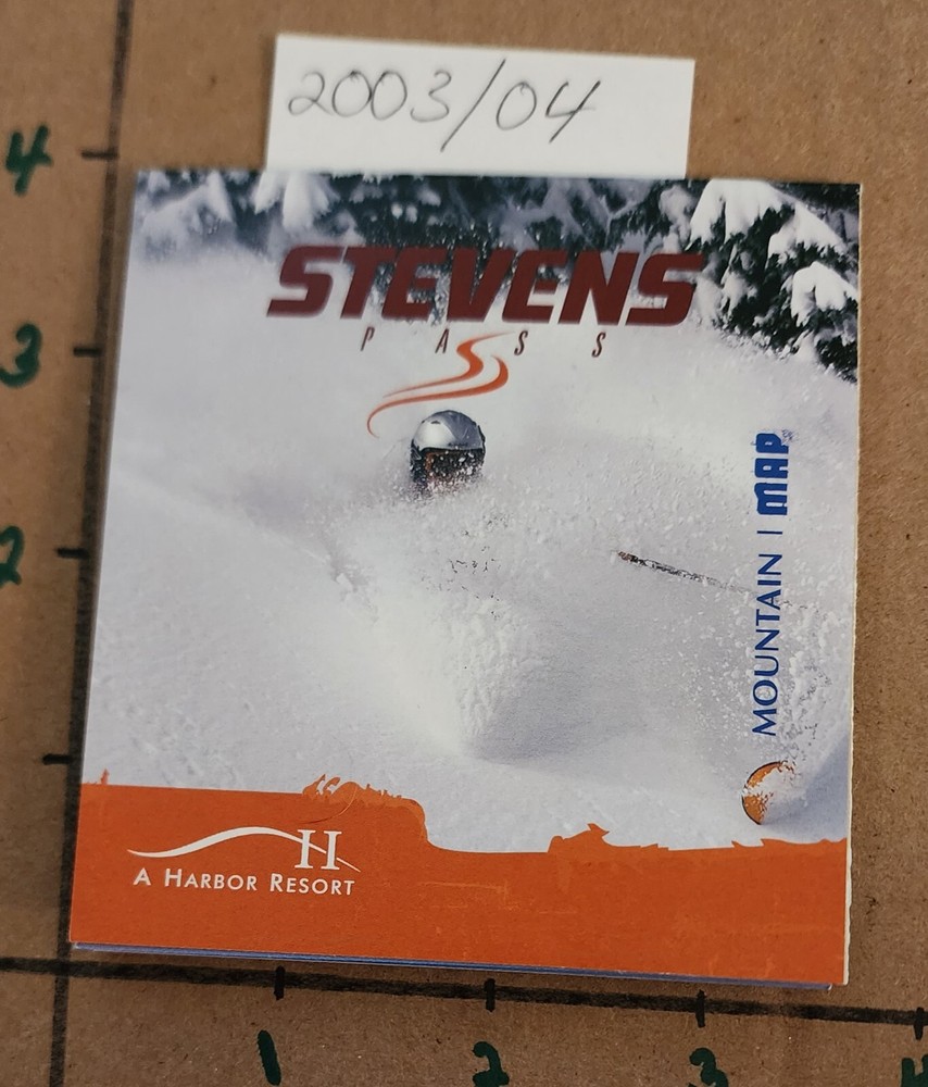 2003/04 STEVENS PASS SKI AREA TRAIL MAP.  WASHINGTON.  MINT
