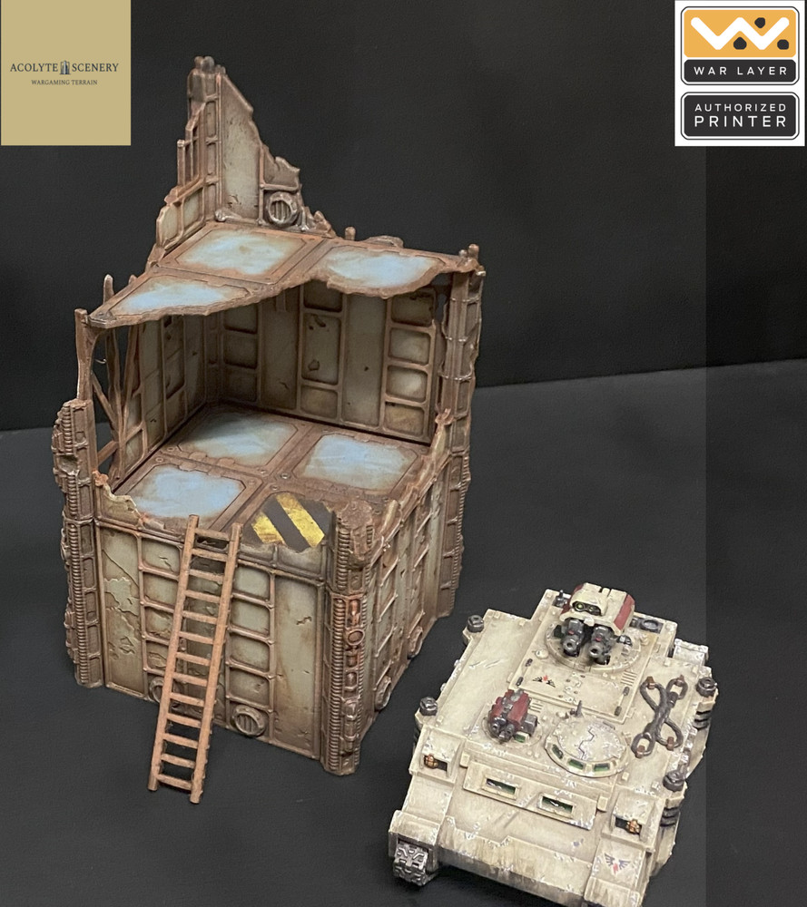 3d Printed UNPAINTED Wargaming stackable square Ruins Wargames 28mm 32mm Terrain