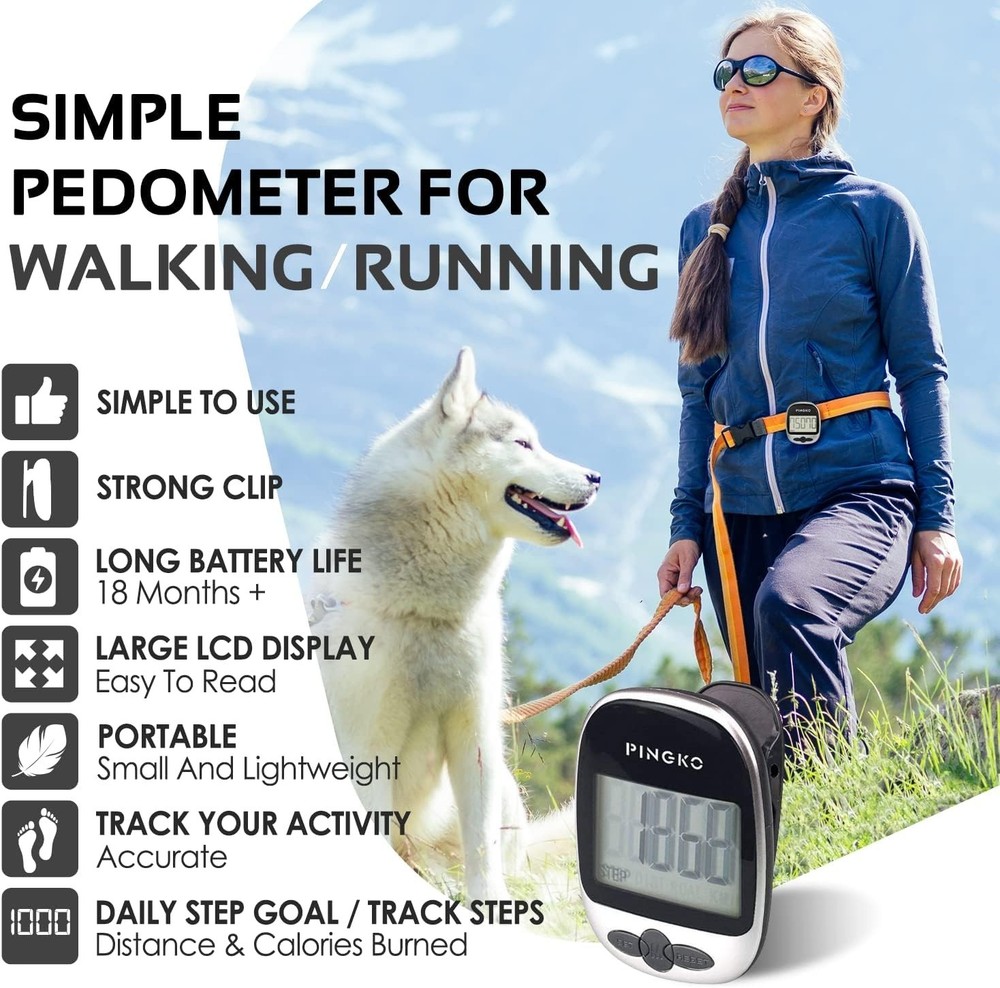 Portable Multi-Function Pedometer: Track Steps, Distance & Calories With Ease