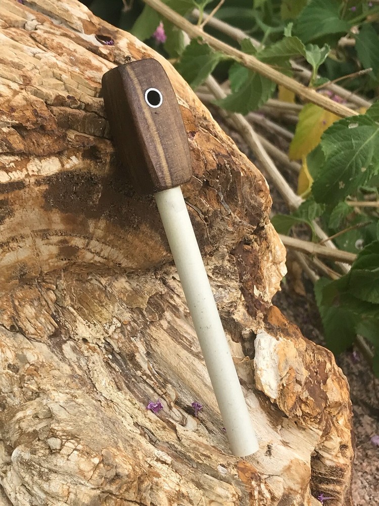 Handmade Ceramic Rod Figured Poplar Handle Knife and Tool Field Sharpener (4)