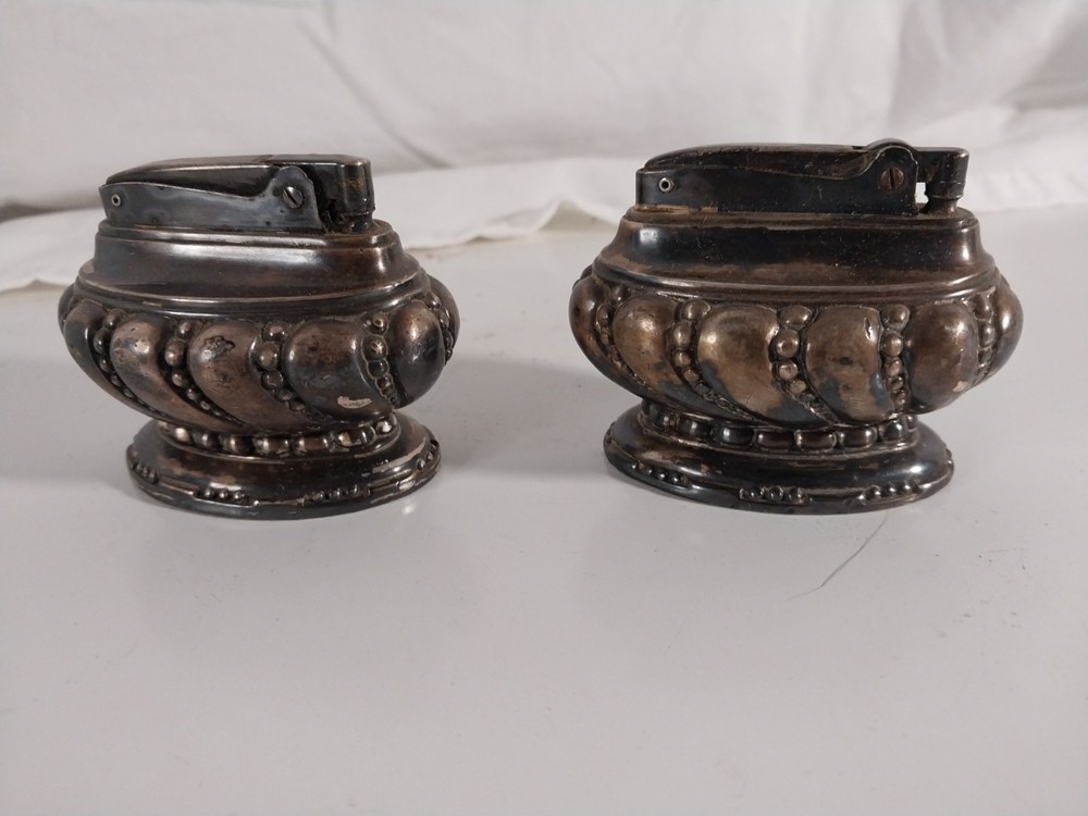 Ronson Crown Table Lighter - Silver Plated - Set of 2