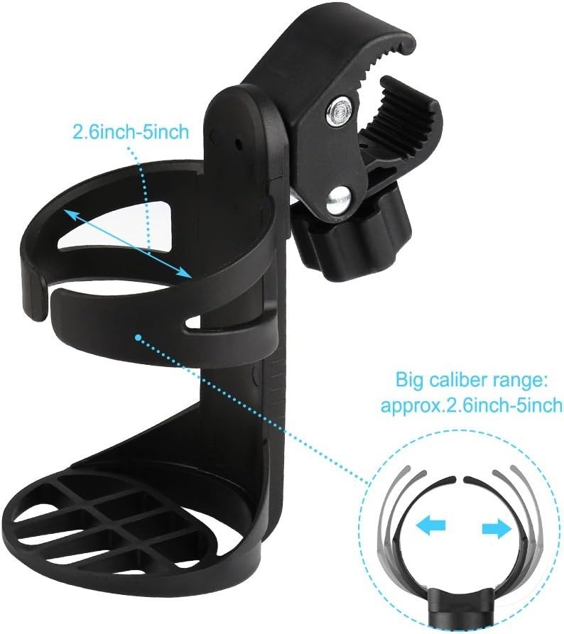 Universal 360° Drink Holder for Strollers & Mobility Aids - Easy Installation