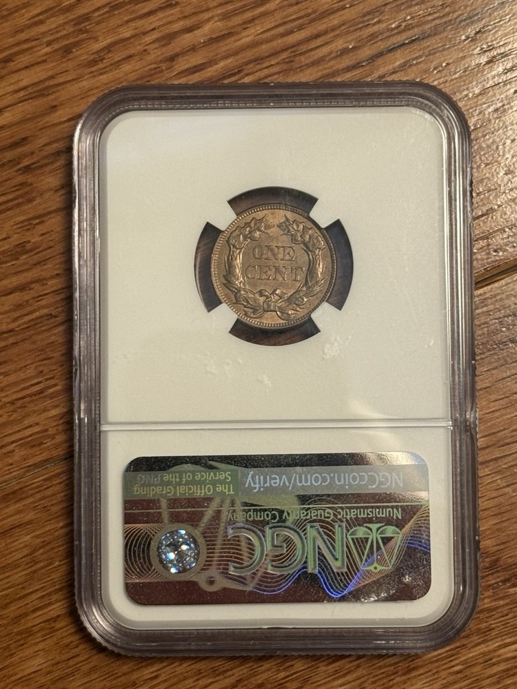 1857 Flying Eagle Cent NGC MS63. Beautiful!