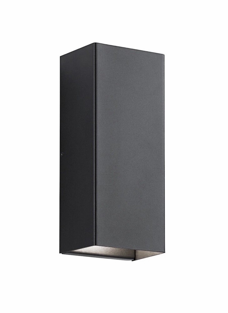 Kichler Walden In/Out Wall 2Lt LED, Text Blk, Clear Temp w/In Etch - 49551BKTLED