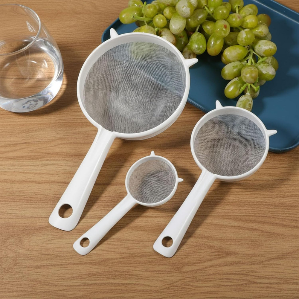 Plastic Mesh Strainer Set,4 Pcs Kefir Strainer Set Fine Sieve with Handle Plasti