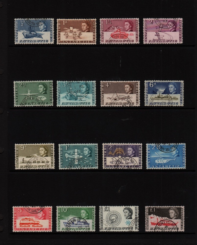 BRITISH ANTARCTIC TERRITORY 1963 COMPLETE SET include both £1  FINE USED High CV