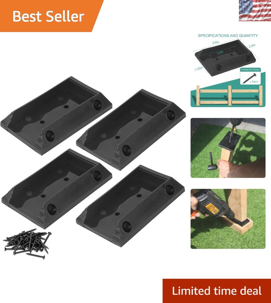Heavy-Duty Pre-Drilled Nylon Brackets for 2x4 Deck Railing - Includes Screws