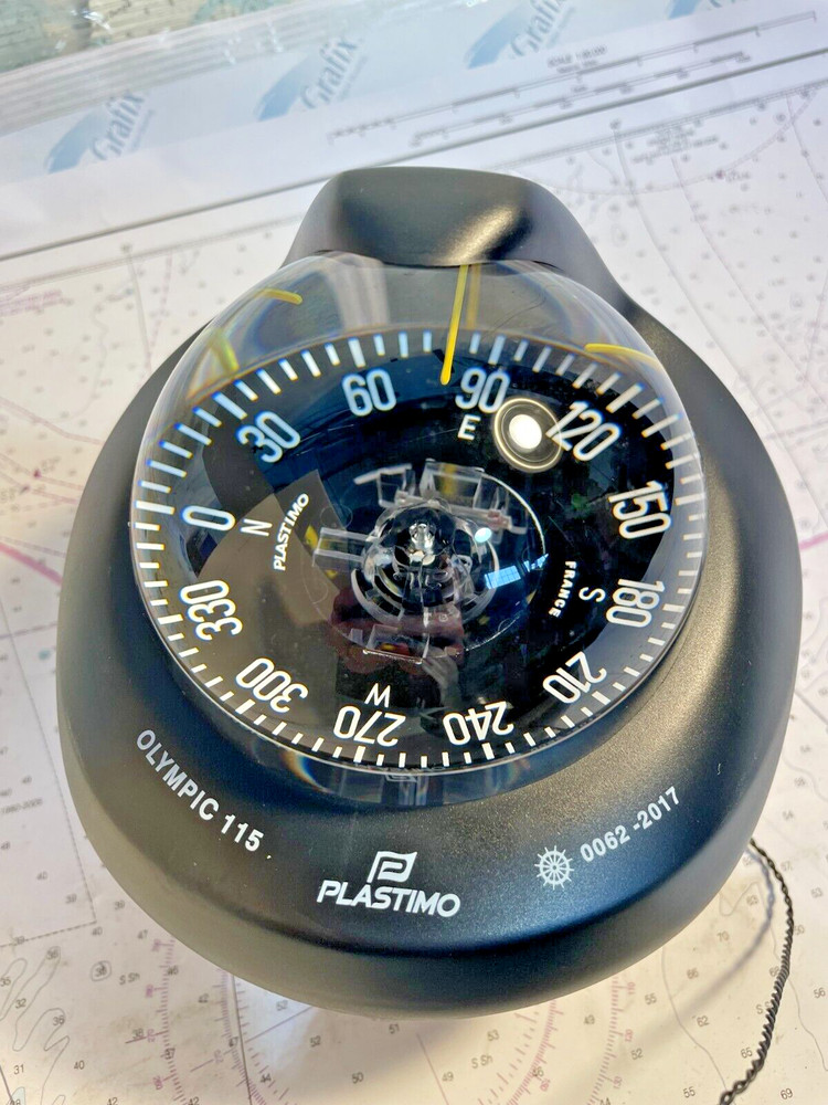 Plastimo Olympic 115 Compass - Horizontal Mount (Black)
