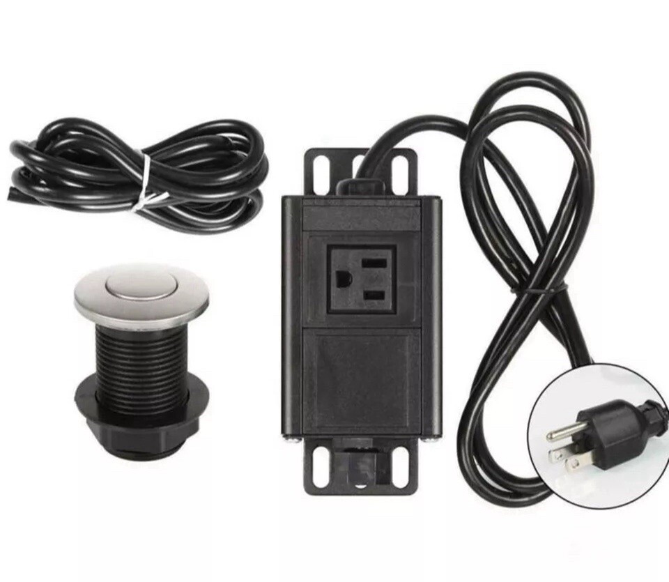Garbage Disposal Air Switch Kit Single Outlet Single Control On/Off Air Button