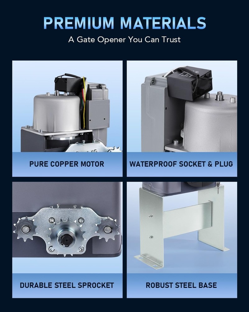 CO-Z Automatic Sliding Gate Opener Kit