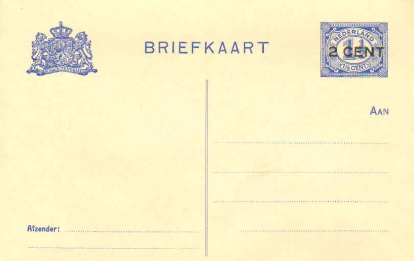 Netherlands Higgins & Gage 57 Unused.