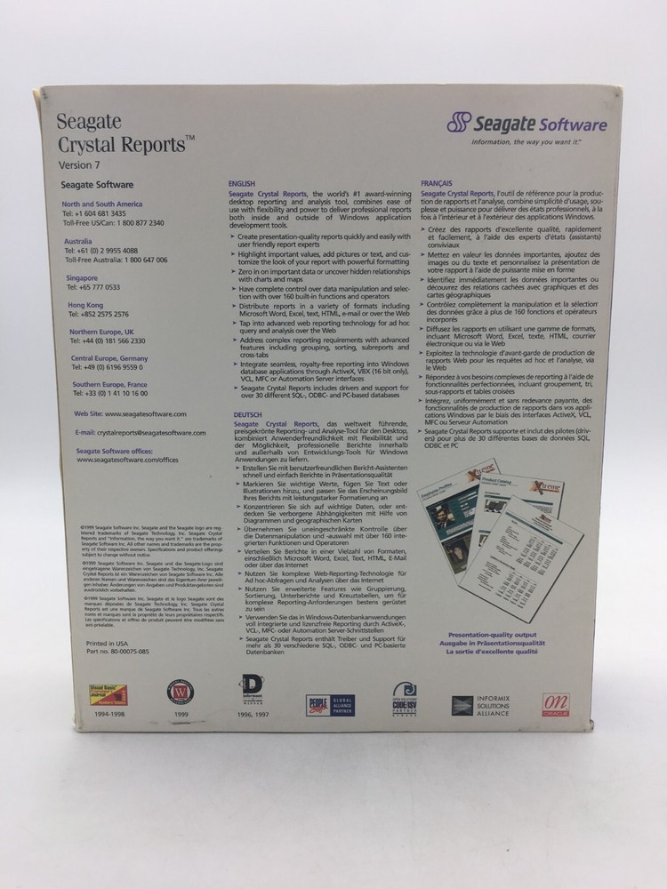 Seagate Software Crystal Reports Professional Upgrade Version 7