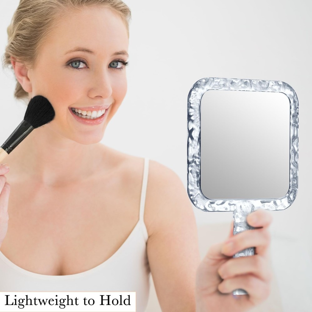 Hand Mirror,Double-Sided Handheld 1X/5X Magnifying Mirror with Handle for Mak...