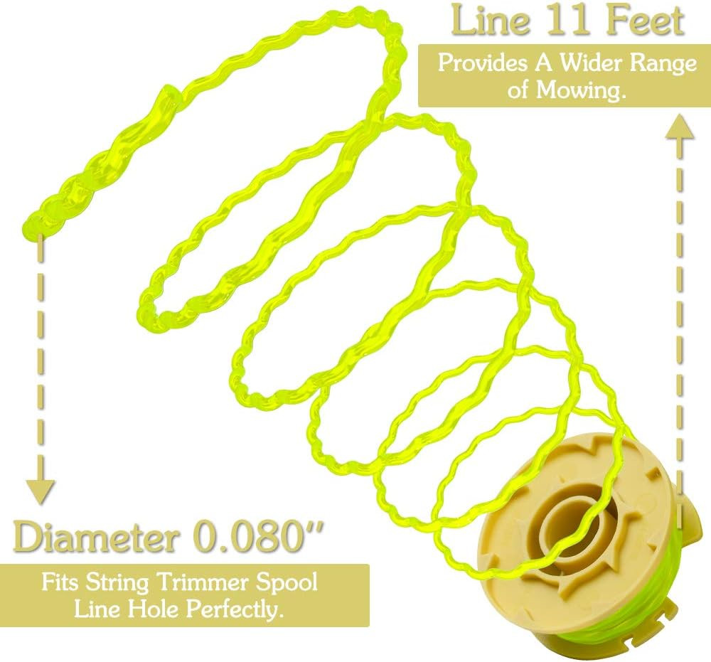 6 Pack Weed Eater String Replacement for Ryobi 18V, 24V, and 40V Cordless Trimme