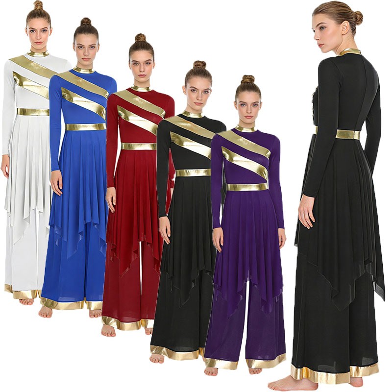 Womens Outfit Shiny Costume Performance Dancewear Lyrical Worship Liturgical