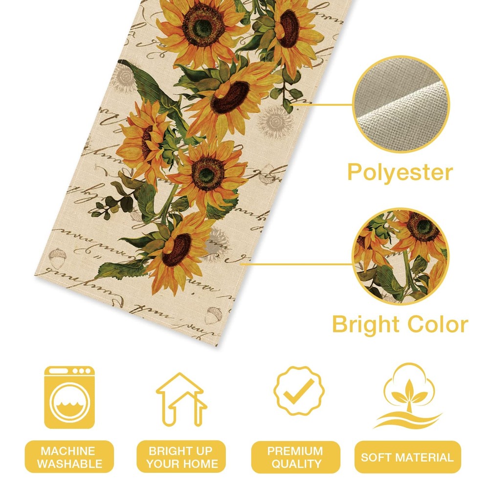 Seliem Fall Sunflowers Table Runner, Runner 13''X72'',