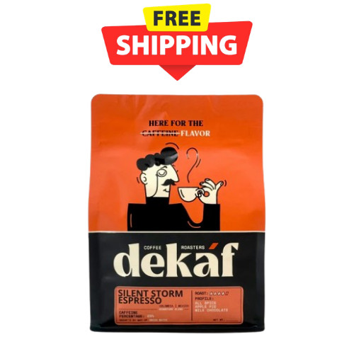 DEKAF Silent Storm Espresso 12 oz Low Caffeine Medium Dark Smooth Coffee