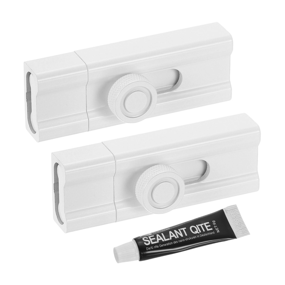 2Pcs Slide Lock, 3" Adhesive Security Barrel Slide Bolt Latch, White