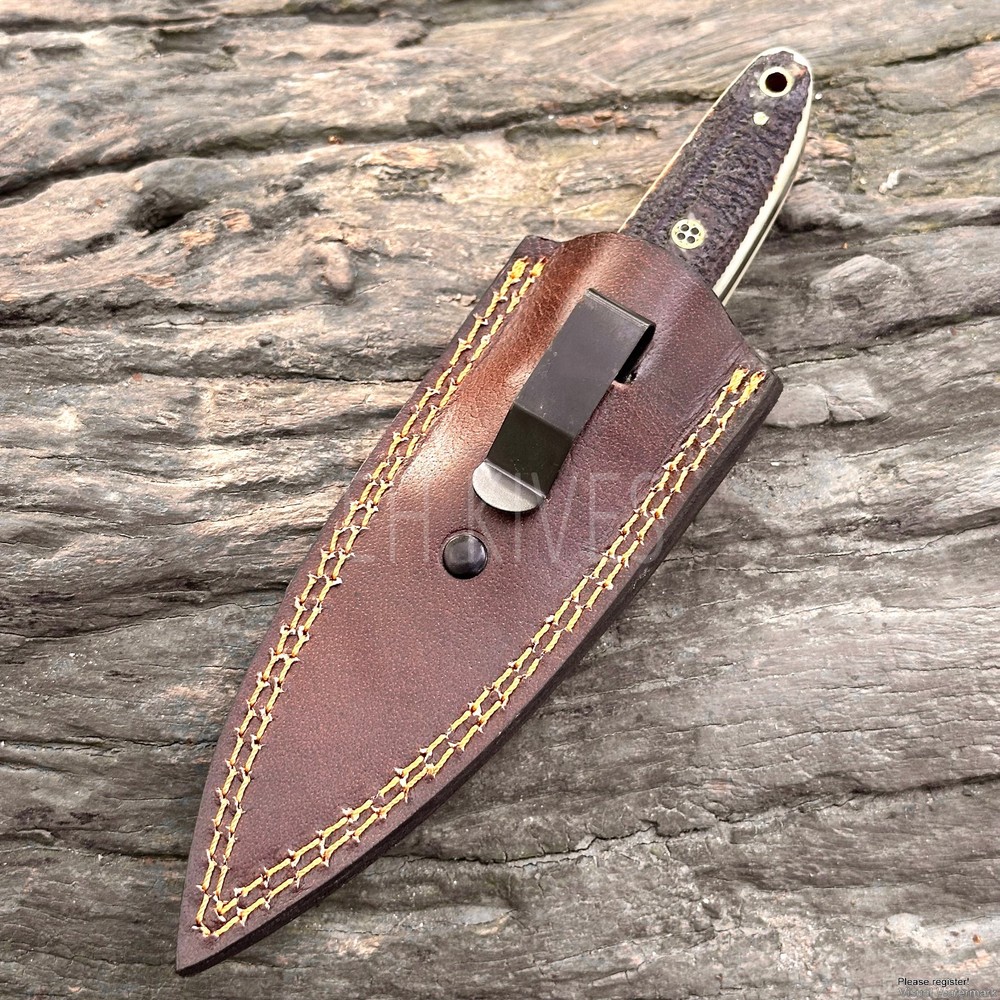 Custom Engraved Pure Leather Belt Loop Sheath for Fixed Blade & Dagger