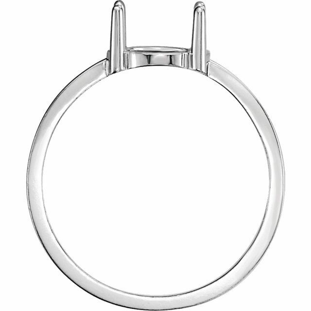 Sterling Silver Oval Cabochon Cut Solitaire Ring Setting - Classic Style Ring Mo
