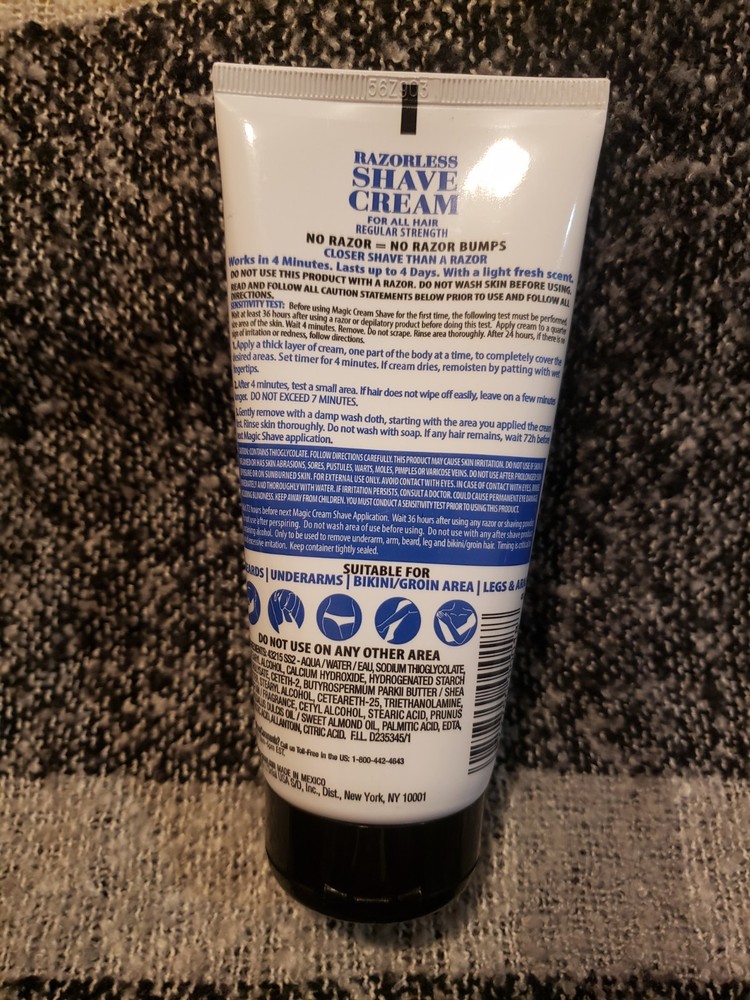 Magic Light Fresh Scent Razorless Cream Shave Razor Bump For Beard 6oz -Regular