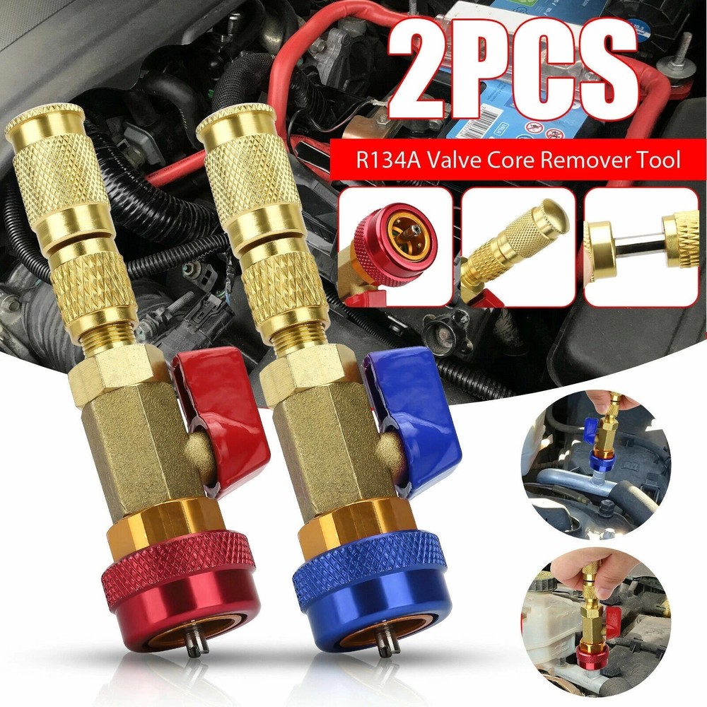 HVAC AC R134A R12 Valve Core High & Low Pressure Quick Remover Install Tool Set`
